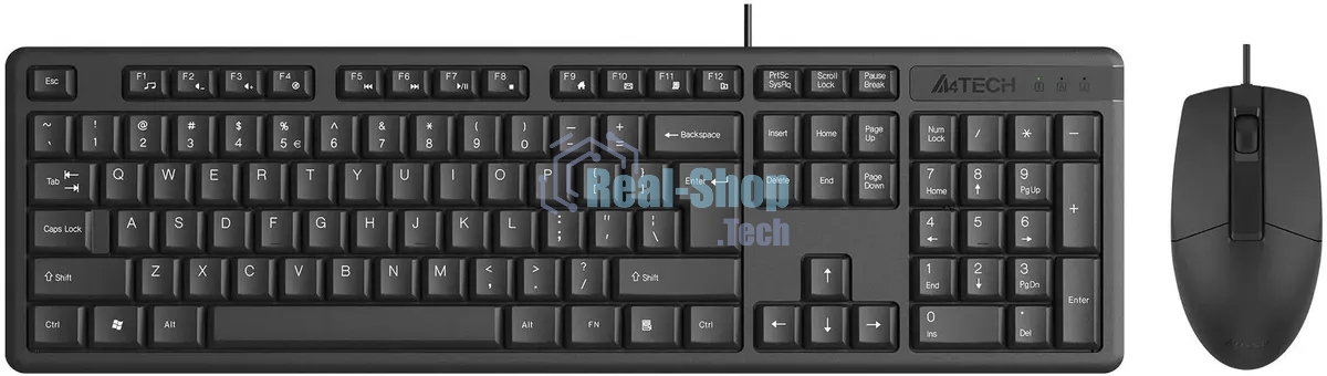 Комплект клавиатура+мышь A4Tech KR-3330S проводной, USB, 1200 DPI, чёрный