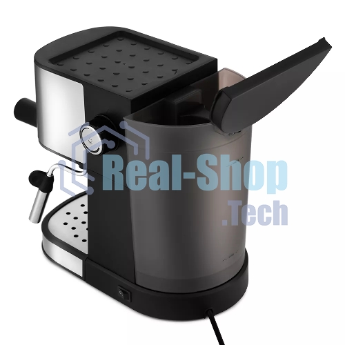 Кофеварка рожковая Kitfort KT-753 черный/нержавеющая сталь, молотый, 1 л, 850 Вт, 15 бар