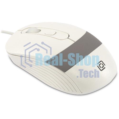 Мышь проводная Oklick 310M белый/серый, 2400 dpi, USB, кнопки - 4