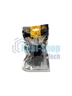 Сетевое зарядное устройство Cablexpert 20Вт, 3А, QC3.0/PD, 1xUSB, 1xType-C, черный, пакет