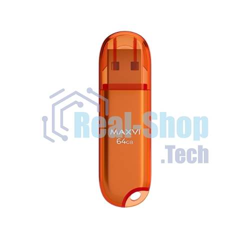 Флешка USB Maxvi P1 (FD64GBUSB20C10P1 orange), 64Gb, USB 2.0, R/W 12/5, оранжевый