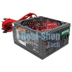 Блок питания Ginzzu PC700 14CM(Red) 80 PLUS black,APFC,24+4p,2 PCI-E(6+2), 7*SATA, 4*IDE,оплетка, кабель питания,цветная коробка