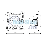 Розетка DKC Avanti 4401003 2P+E со шторками, красный квадрат