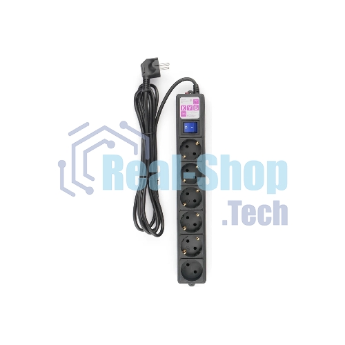 Сетевой фильтр Powercube SPG6-B-3M 3м, 6 розеток, черный, коробка