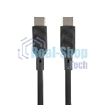 Кабель QUMO 32964 Type-C на Type-C, силиконовый, 1м, 3A, 60W, PD черный