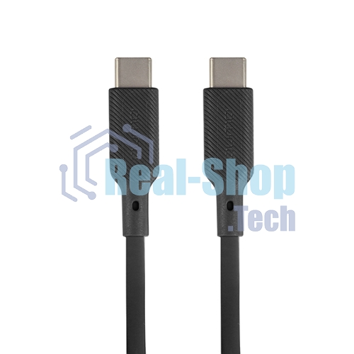 Кабель QUMO 32964 Type-C на Type-C, силиконовый, 1м, 3A, 60W, PD черный