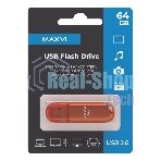 Флешка USB Maxvi P1 (FD64GBUSB20C10P1 orange), 64Gb, USB 2.0, R/W 12/5, оранжевый