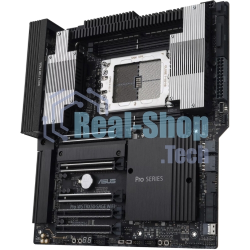 Материнская плата ASUS Pro WS TRX50-SAGE WIFI, sTR5, AMD TRX50, 4xDDR5, 4xSATA, 3xM.2, 1xSlimSAS, 1xPCI-E 5.0 x8, 1xPCI-E 4.0 x16, 1xPCI-E 4.0 x4, 2x 10Gb LAN, 2xUSB-A 2.0, 6xUSB-A 3.2 Gen 2, 1xUSB-C 3.2 Gen 2x2, 2x3.5 мм, 5.1, E-ATX