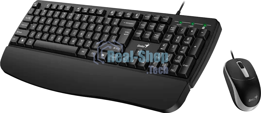 Комплект клавиатура+мышь Genius KM-123 проводной, USB, 1200 DPI, черный