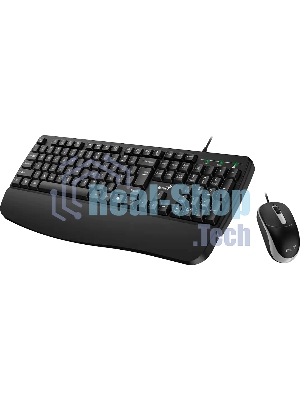 Комплект клавиатура+мышь Genius KM-123 проводной, USB, 1200 DPI, черный