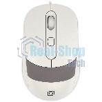 Мышь проводная Oklick 310M белый/серый, 2400 dpi, USB, кнопки - 4
