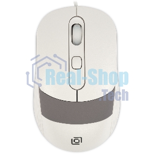 Мышь проводная Oklick 310M белый/серый, 2400 dpi, USB, кнопки - 4