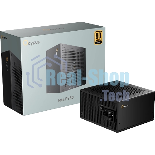 Блок питания 750W Ocypus Iota P750 (ATX, 80 PLUS Gold, APFC, 20+4 pin, 120мм fan, PCI-E 6+2Px3, 8xSATA) (Iota-P750-G1FFBK024X-EU)