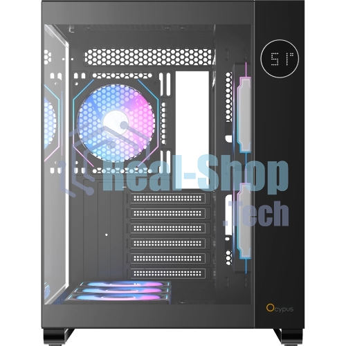 Компьютерный корпус Ocypus Iota C70 BK ARGB ATX/win/black/6 ARGB fans/no PSU/Tempered Glass