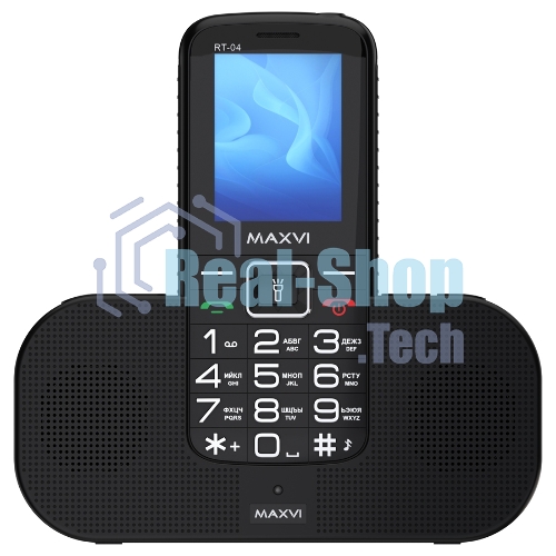 Мобильный телефон Maxvi RT-04 + док-станция, черный