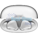 Наушники TWS Tecno Buds 4 белый, внутриканальные, Bluetooth, до 6 ч
