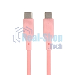 Кабель QUMO 32966 Type-C на Type-C, силиконовый, 1м, 3A, 60W, PD (розовый)
