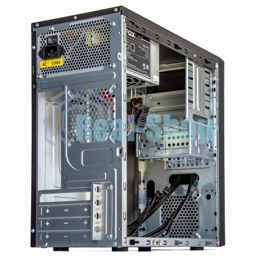 Компьютерный корпус с блоком питания 450Вт. Case Foxline mATX, 450W, 2xUSB 3.0, 2xUSB 2.0, powercord