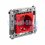 Розетка DKC Avanti 4401003 2P+E со шторками, красный квадрат