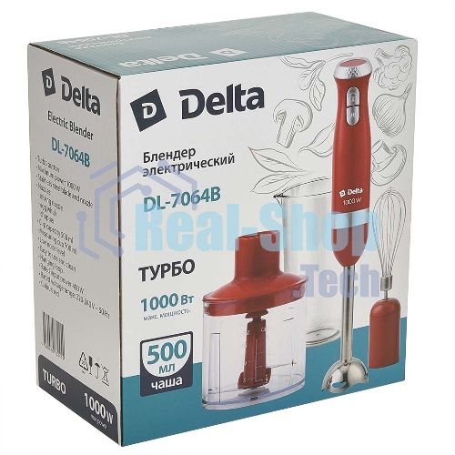 Блендер погружной Delta DL-7064B красный