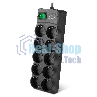 Сетевой фильтр SVEN SF-10E-16 3,0 м (10 розеток) черный