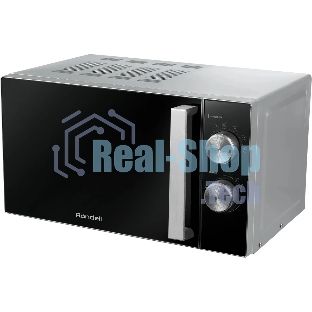 Микроволновая печь Rondell RDE-MW208 серебристый/черный, 20 л, 700 Вт, переключатели - поворотный механизм
