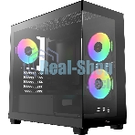 Корпус Ocypus Gamma C52 BK ARGB, Mini-Tower, чёрный, 3 x 120 мм