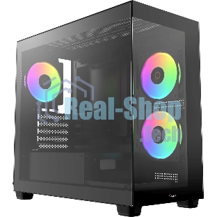 Корпус Ocypus Gamma C52 BK ARGB, Mini-Tower, чёрный, 3 x 120 мм