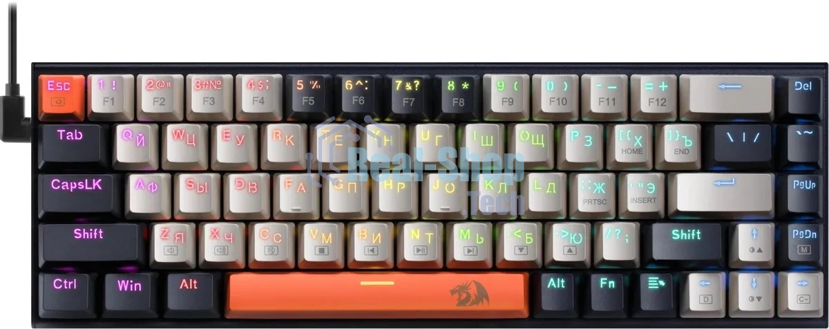 Клавиатура Redragon Ryze проводная, USB Type-A, чёрный