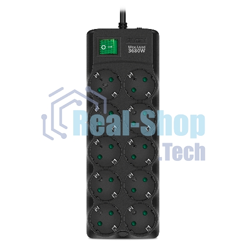 Сетевой фильтр SVEN SF-10E-16 3,0 м (10 розеток) черный