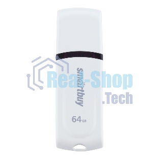 Флешка USB Smartbuy Paean white (SB64GBPN-W), 64Gb, USB 2.0, R/W 25/15, белый