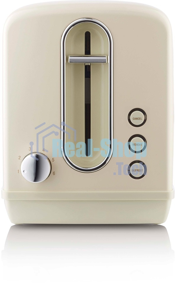 Тостер Gorenje T1100CLI бежевый/серебристый, 950 Вт, 2 слота