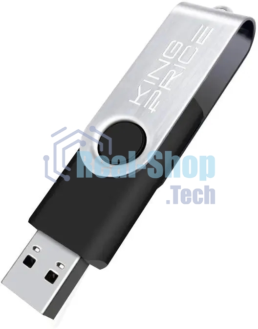 Флешка USB KingPrice KPFD2 (KPFD2A064ABK), 64Gb, USB 2.0, R/W 20/10, черный/серебристый