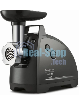 Мясорубка электрическая Moulinex ME682832 черный, 2000 Вт, 2.6 кг/мин, реверс, защита от перегрузки, насадки - 4