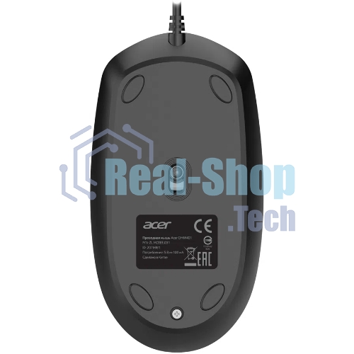Мышь проводная Acer OMW401 черный, 2000 dpi, USB, кнопки - 4