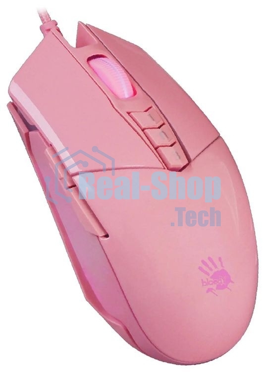 Мышь проводная A4Tech Bloody P91s розовый, 8000 dpi, USB, кнопки - 8