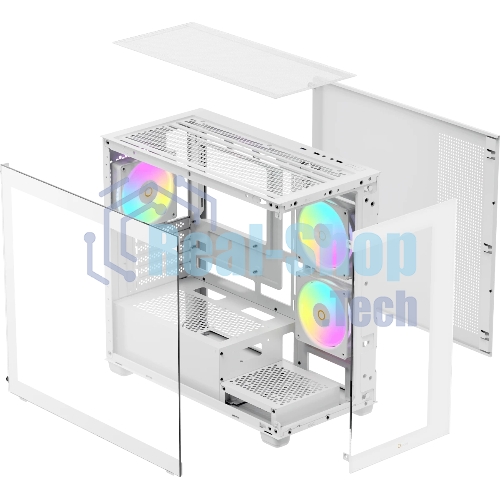 Корпус Ocypus Gamma C52 WH ARGB, Mini-Tower, белый, 3 x 120 мм