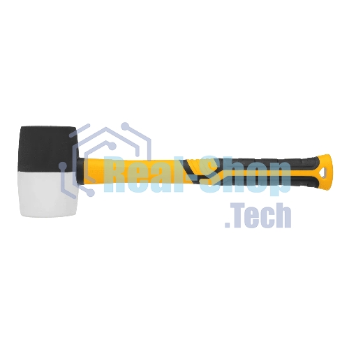Киянка резиновая Denzel 450 г, черно-белая, фибергласовая рукоятка c TPR покрытием