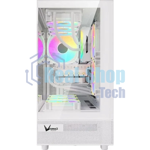 Компьютерный корпус Aerocool/Formula Crystal Z8 белый без БП ATX 9x120мм 7x140мм 1xUSB 2.0 1xUSB 3.0 1xUSB3.1 audio bott PSU