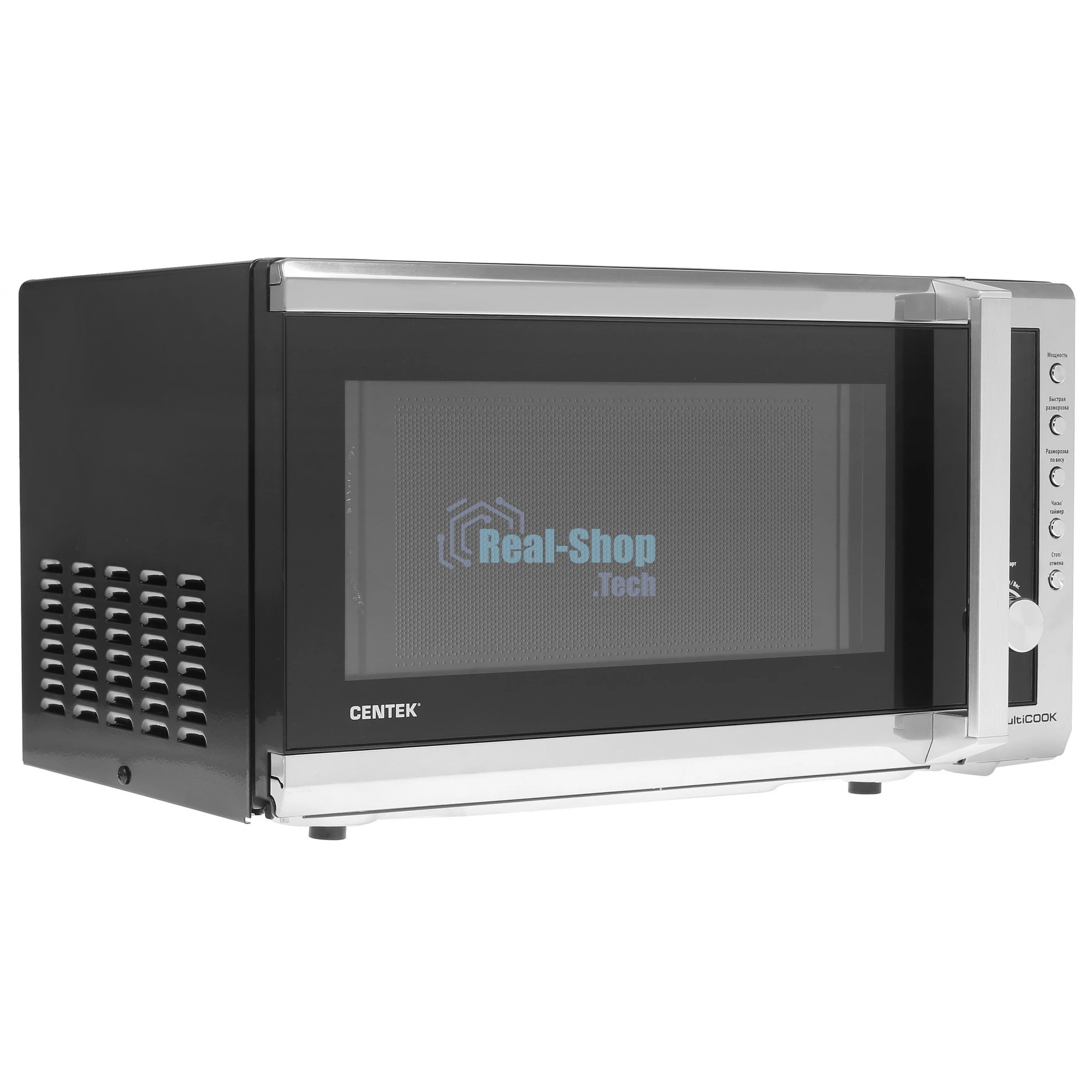 Микроволновая печь Centek CT-1582 нержавеющая сталь, 20 л, 700 Вт, переключатели - кнопки, поворотный механизм