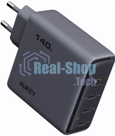 Сетевое зарядное устройство Aukey Comet Mix 140W 3C+A серый