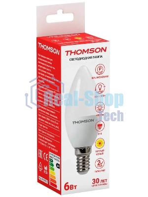 Лампа светодиодная Hiper THOMSON LED CANDLE 6W 480Lm E14 3000K TH-B2013