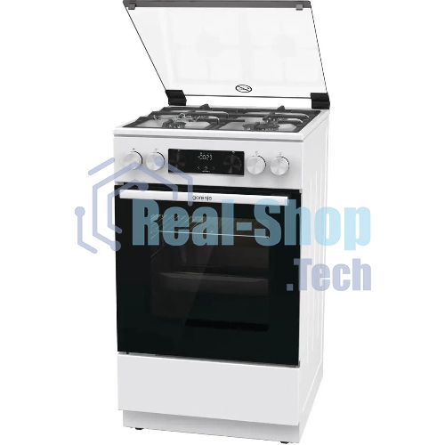Плита Газовая Gorenje GGI5C22WF, газовая духовка, стеклянная крышка, чугун, белый