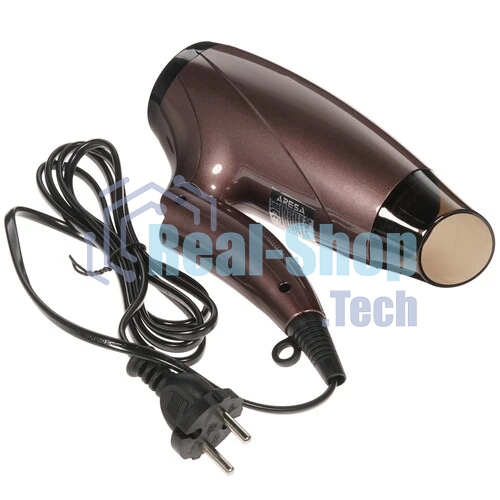 Фен ARESA AR-3214 коричневый/черный, 1250 Вт, компактный