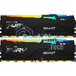 Оперативная память Kingston Fury Beast, DDR5, 32Gb (2x16GB), 5600MHz, CL36, DIMM, с радиаторами, RGB, черный