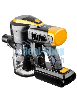 Пылесос вертикальный Brayer BR4273 серый/желтый, питание от аккумулятора, 350 Вт, уборка сухая, пылесборник 0,8 л
