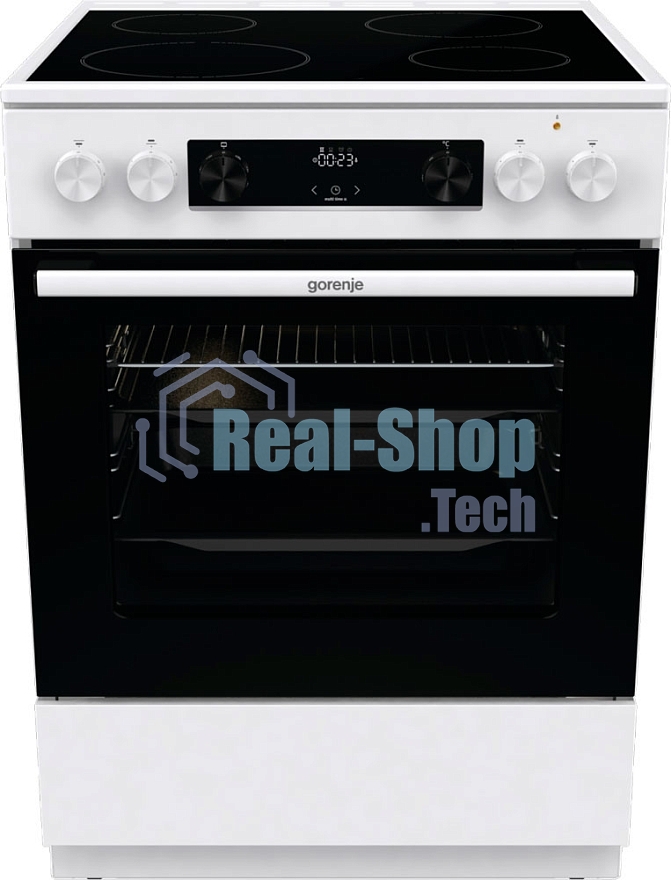 Плита электрическая Gorenje GEC6C40WD белый, конфорок 4 электрических, духовка 71 л, 60 см x 85 см x 60 см