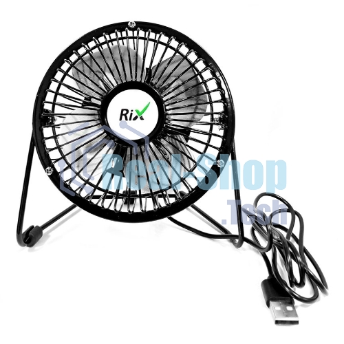 Вентилятор Rix RDF-1501USB чёрный, настольный, 4 Вт, 1 скорость, 10 см
