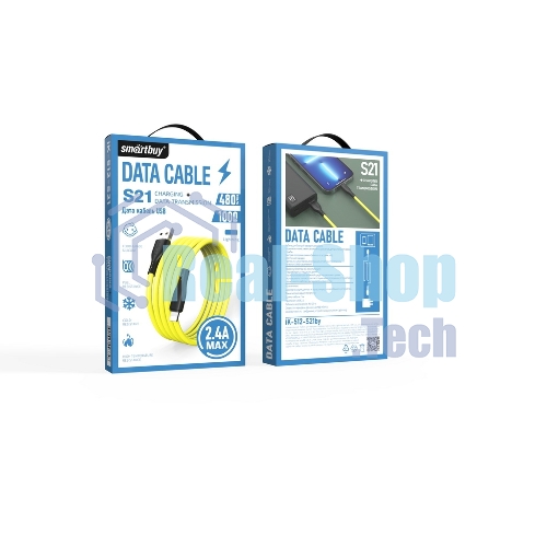 Кабель Smartbuy (iK-512-S21by) S21 Lightning желтый, 2.4 А, сил., 1 м