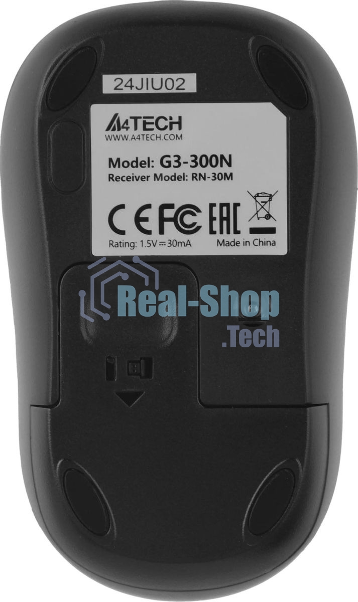Мышь беспроводная A4Tech V-Track G3-300N черный, 1000 dpi, радиоканал, USB, кнопки - 3